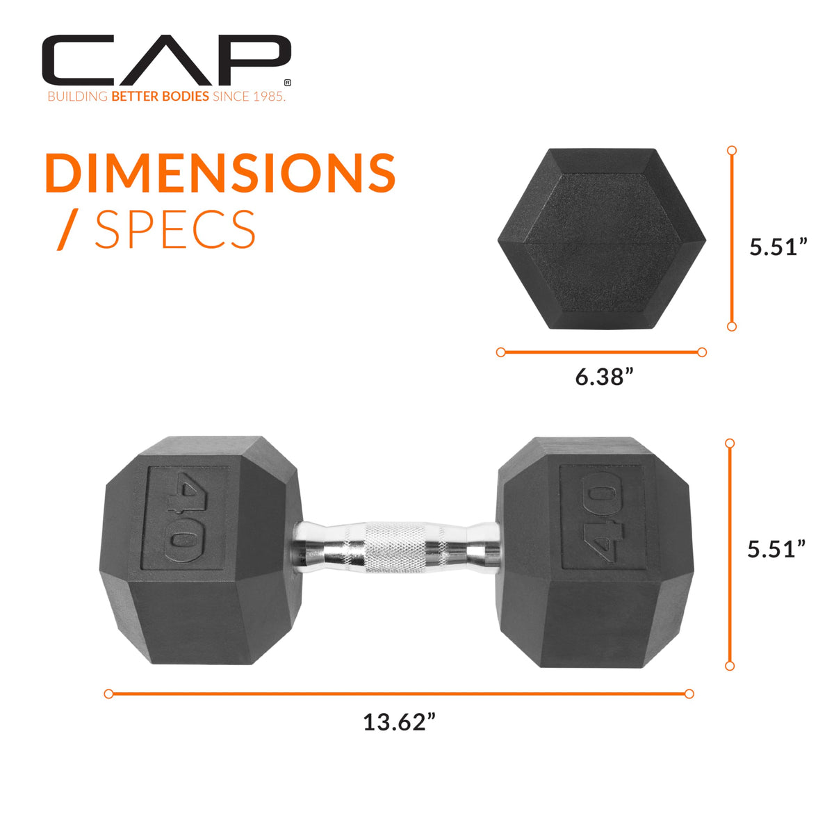 Rubber Coated Hex Dumbbells A527