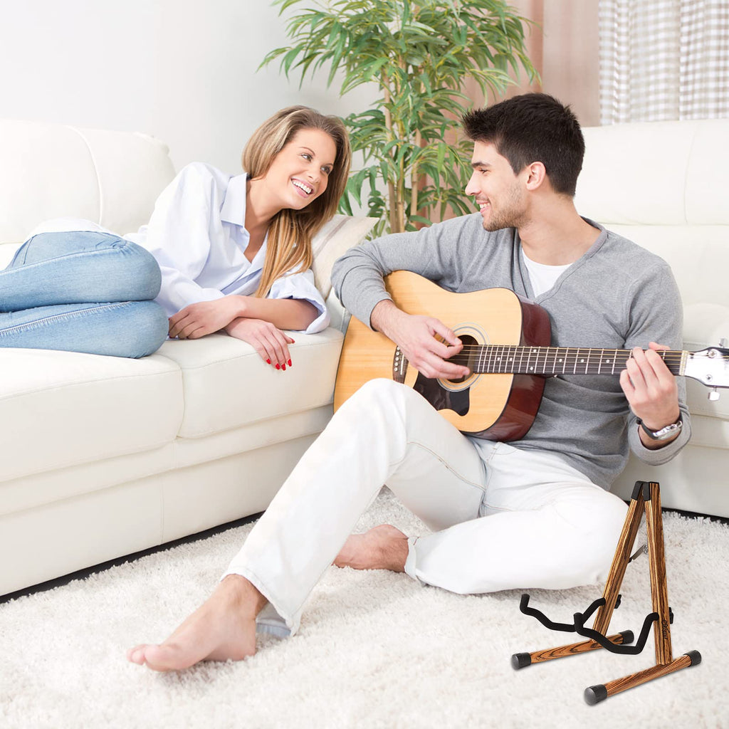 Folding Wood Acoustic Guitar Stand with Padding Z8999