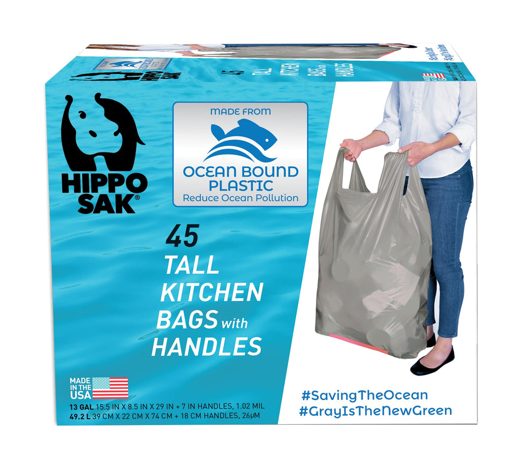 13 Gallon Recycled Plastic Tall Kitchen Trash Bags 45 Count N56691