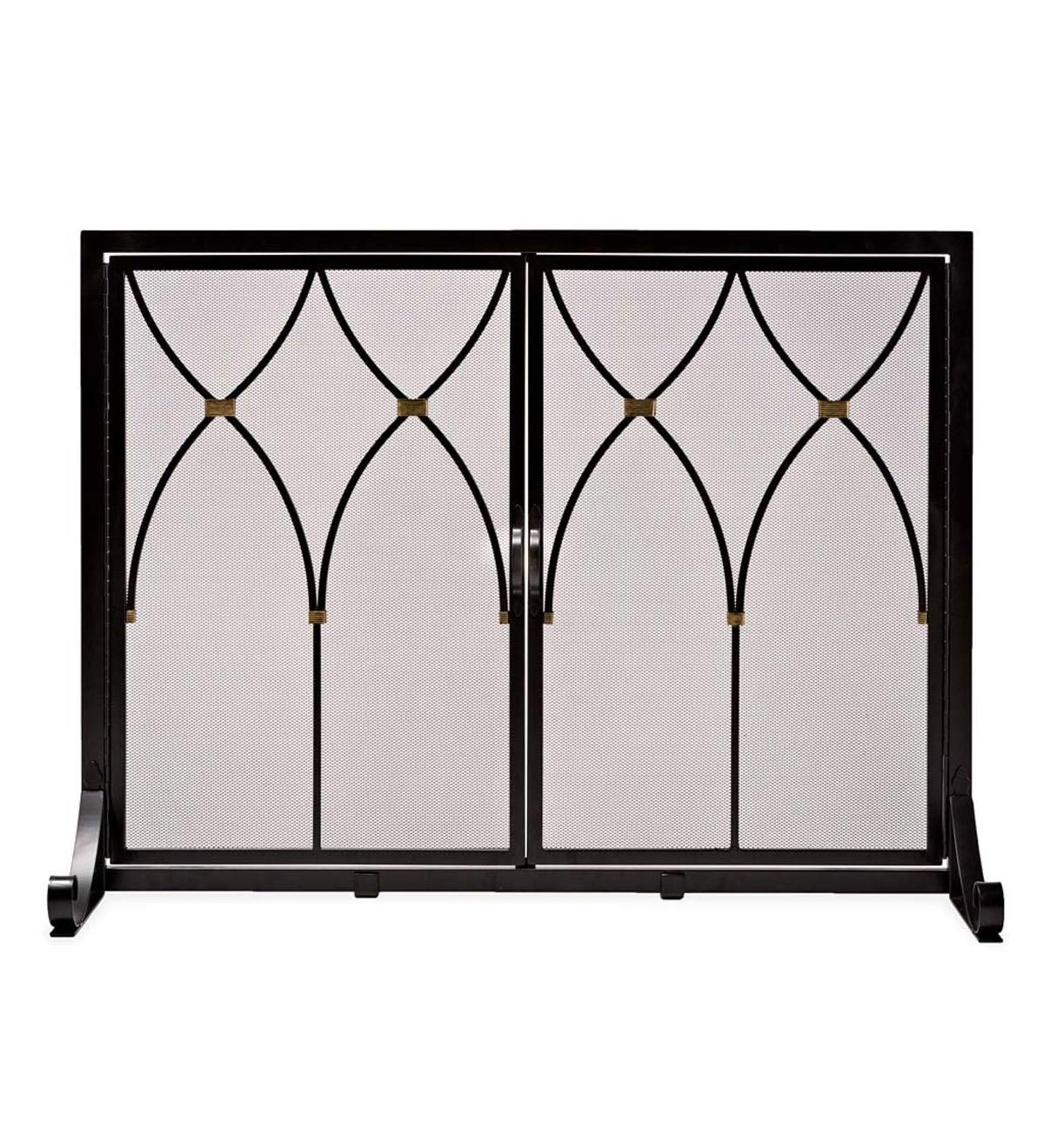 Black Metal Fireplace Screen X434