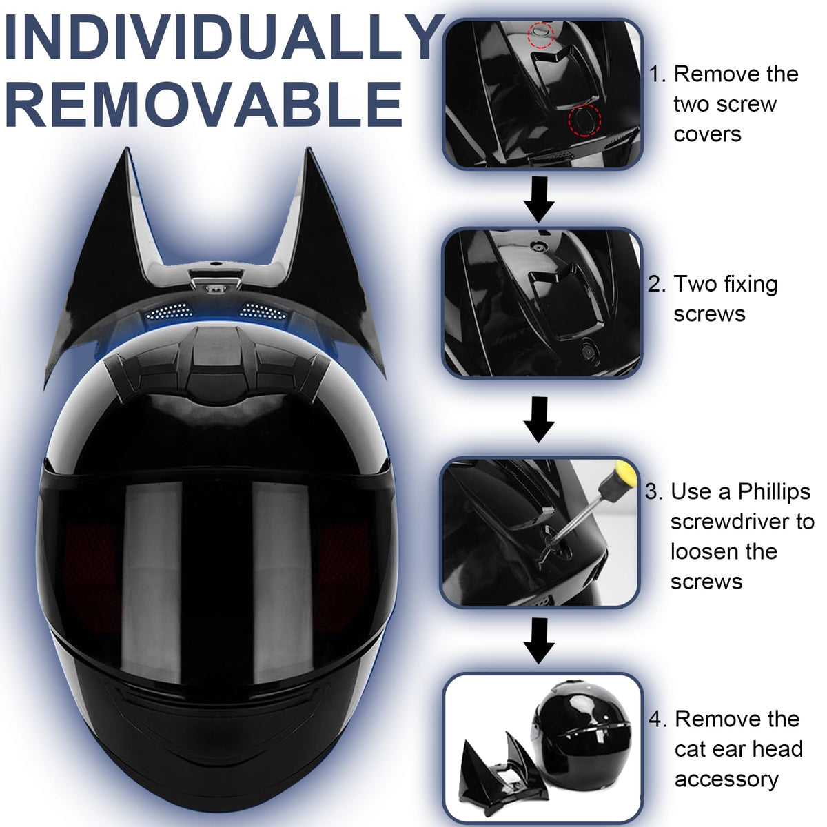 Full Face Flip up Motorcycle Helmet DOT Certified Bright Black L362161