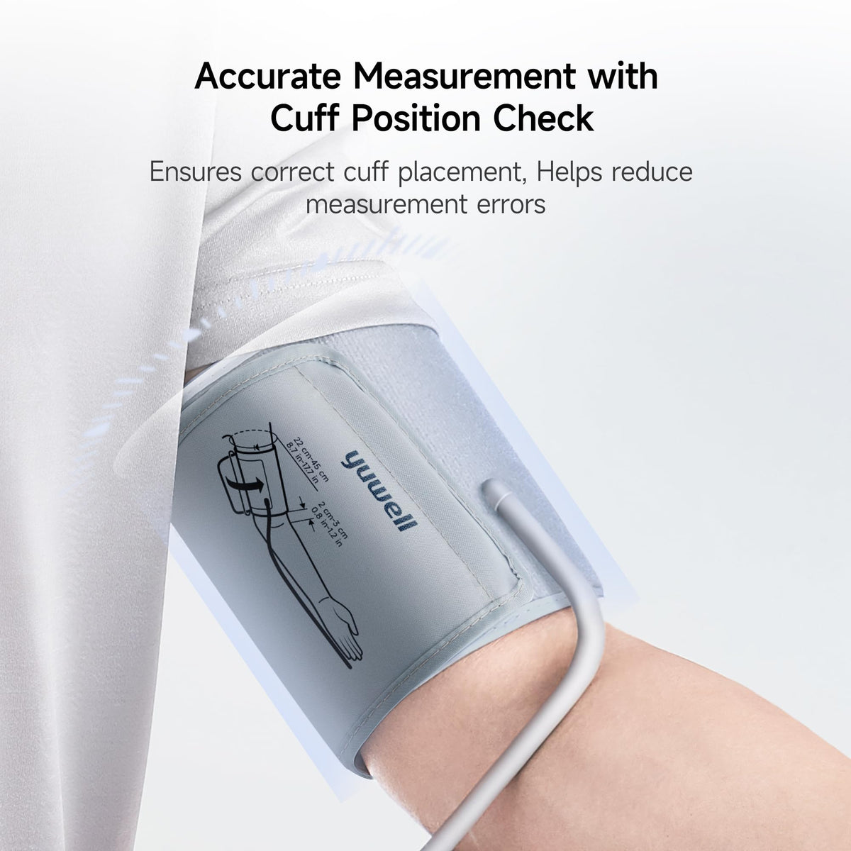 Upper Arm Blood Pressure Monitor with Adjustable Arm Cuff and Backlit Display H165