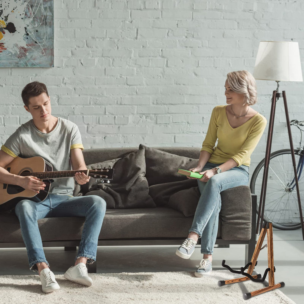 Folding Wood Acoustic Guitar Stand with Padding Z8999