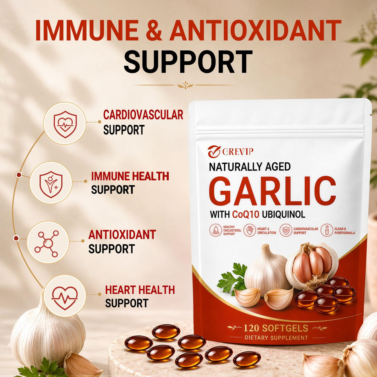 Odorless Garlic Extract Softgels 120Ct H546590