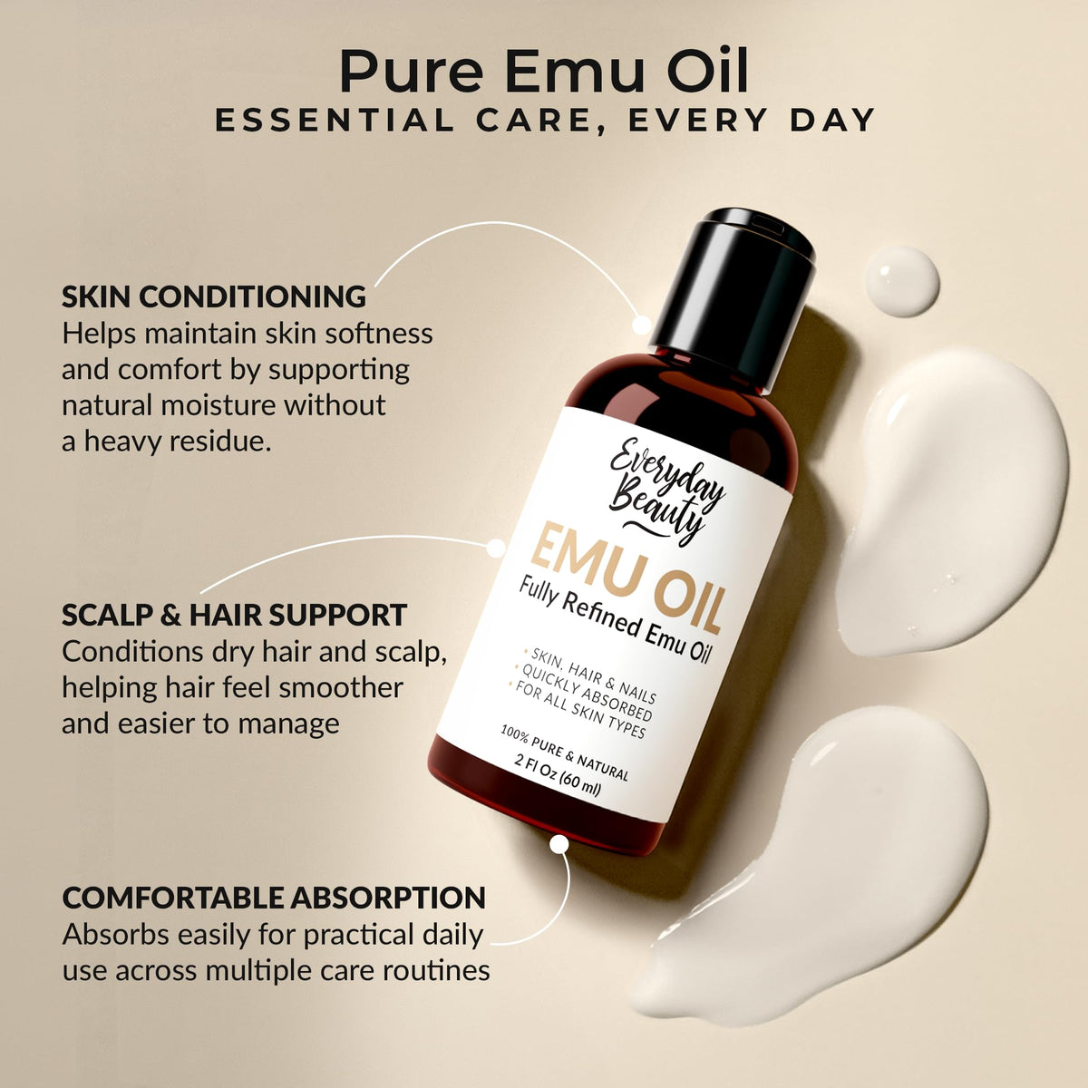 Australian Emu Oil 6X Refined 2 Fl Oz Q353
