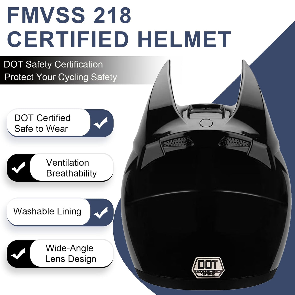 Full Face Flip up Motorcycle Helmet DOT Certified Bright Black L362161