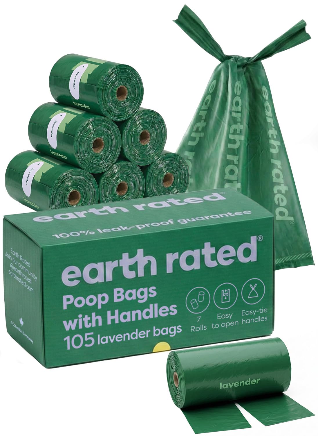 Dog Poop Bags 105 Easy Tie Handle Lavender M5590
