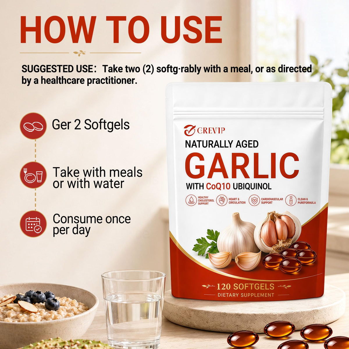 Odorless Garlic Extract Softgels 120Ct H546590