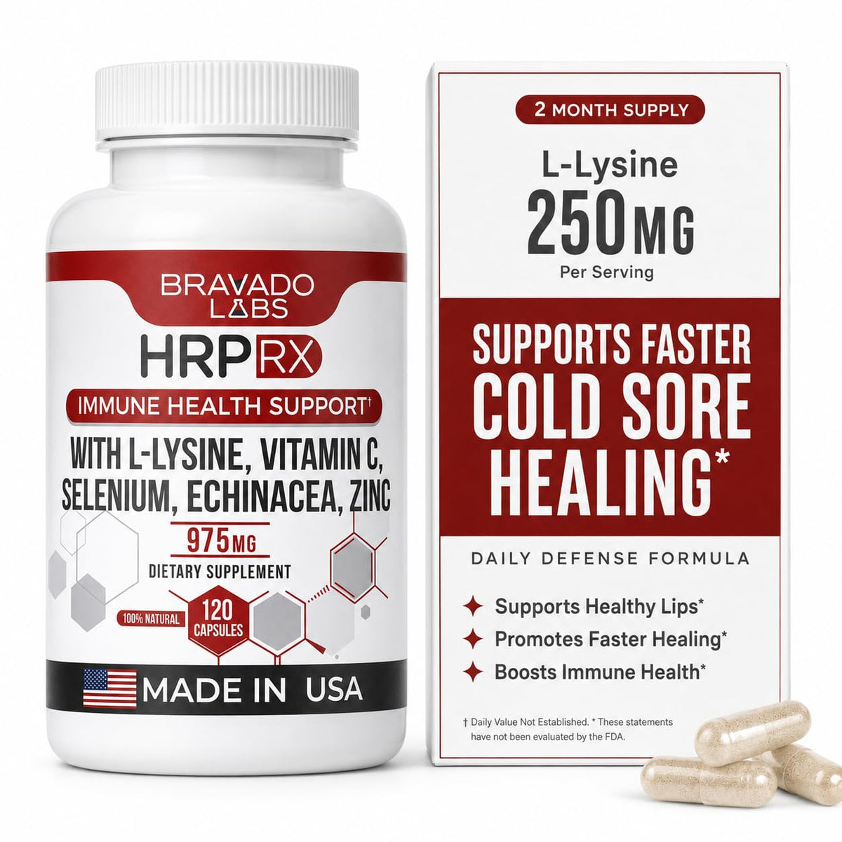 L Lysine Cold Sore Treatment 250mg 120 Capsules J138