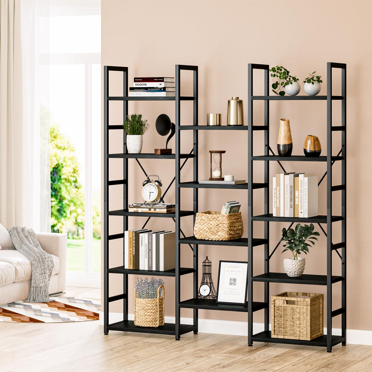 Black 5 Tier Bookshelf D824761
