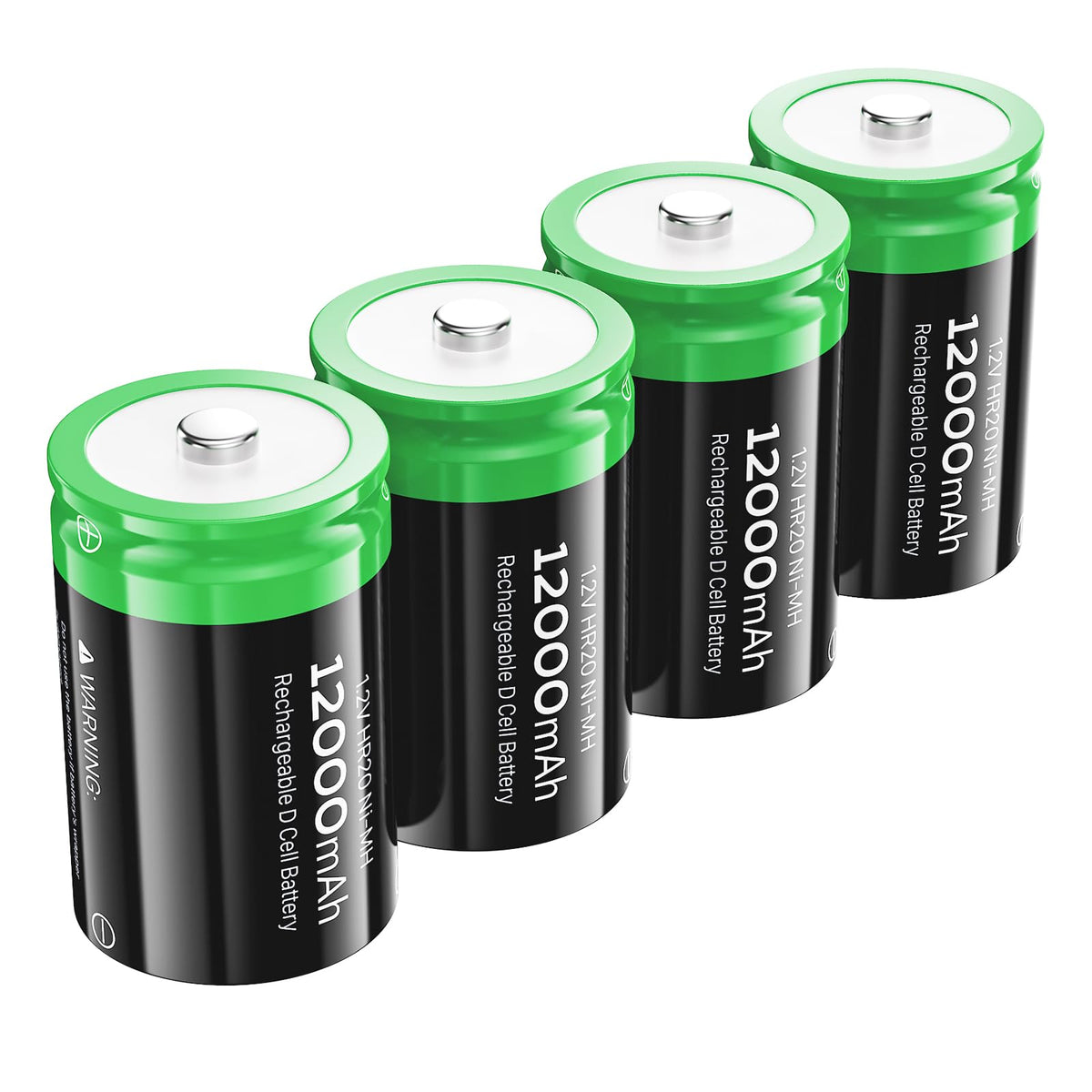 Rechargeable D Batteries, 12000mAh Ni-MH 1.2V 4-Pack Z3522