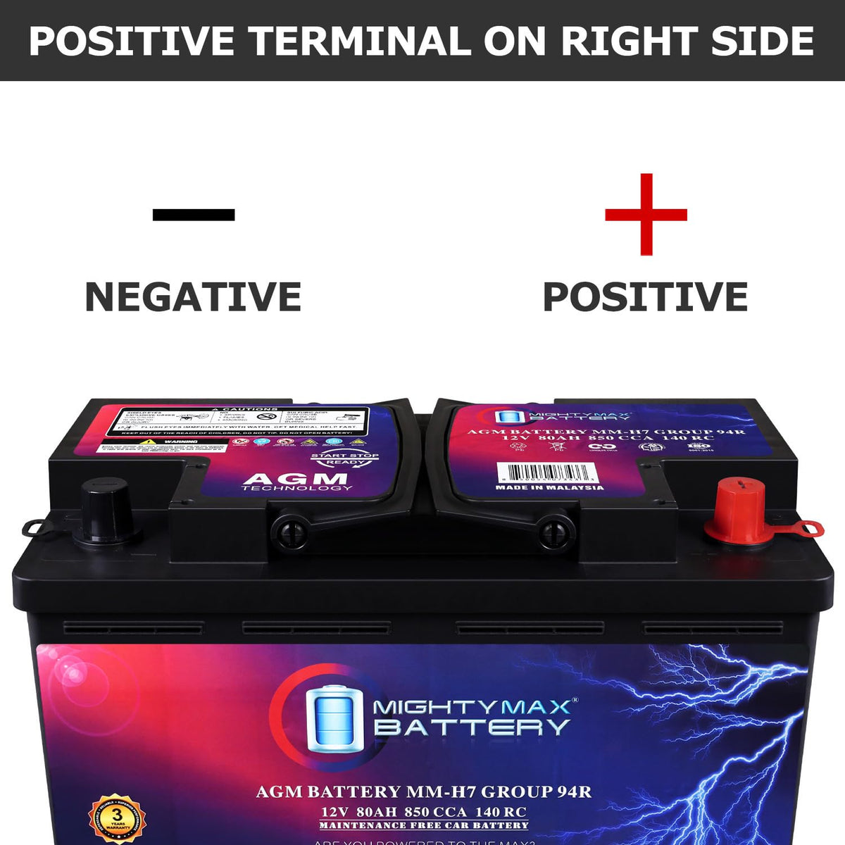 12V 80AH 850 CCA Replacement Battery X4920