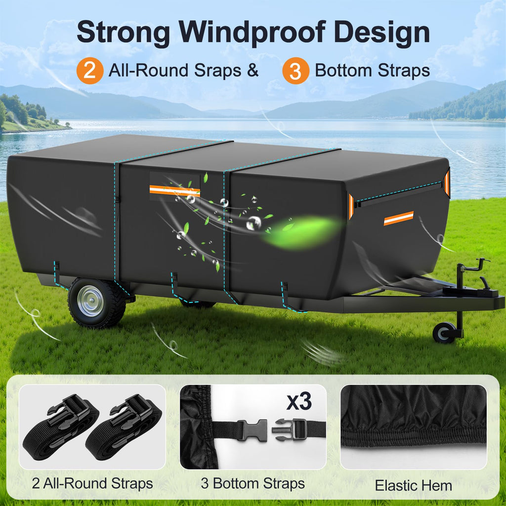 12-14 ft Pop Up Camper Cover 7 Layers Oxford Waterproof V127