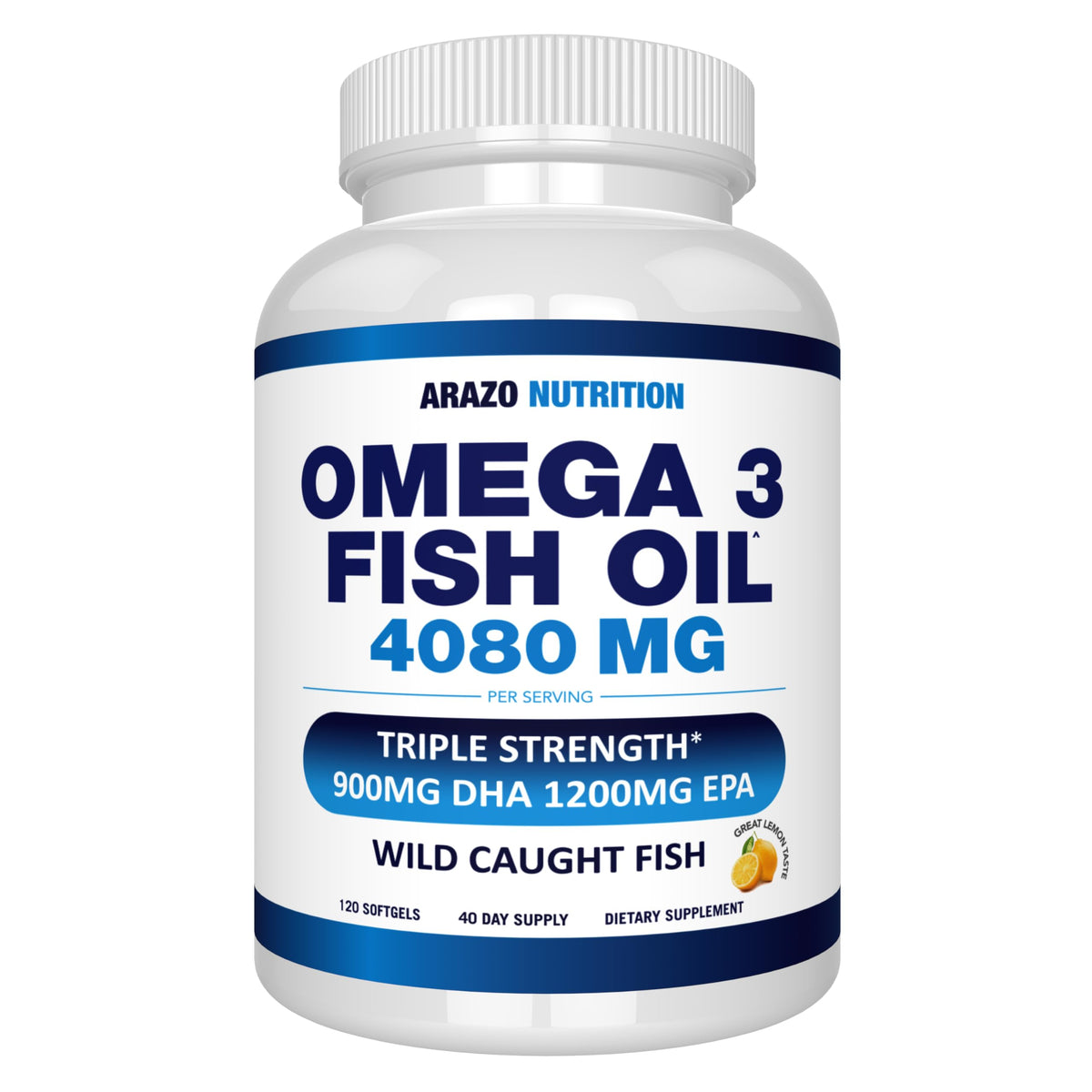 Wild Caught Omega-3 Fish Oil 120 Burpless Lemon Softgels H480