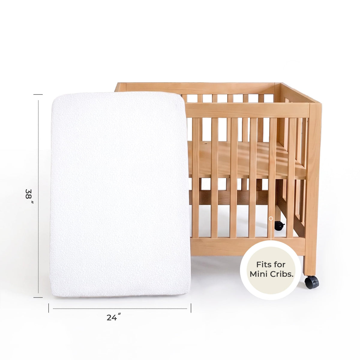 Mini Crib Mattress 2-Stage Firmness 38x24x4 Inch B5634