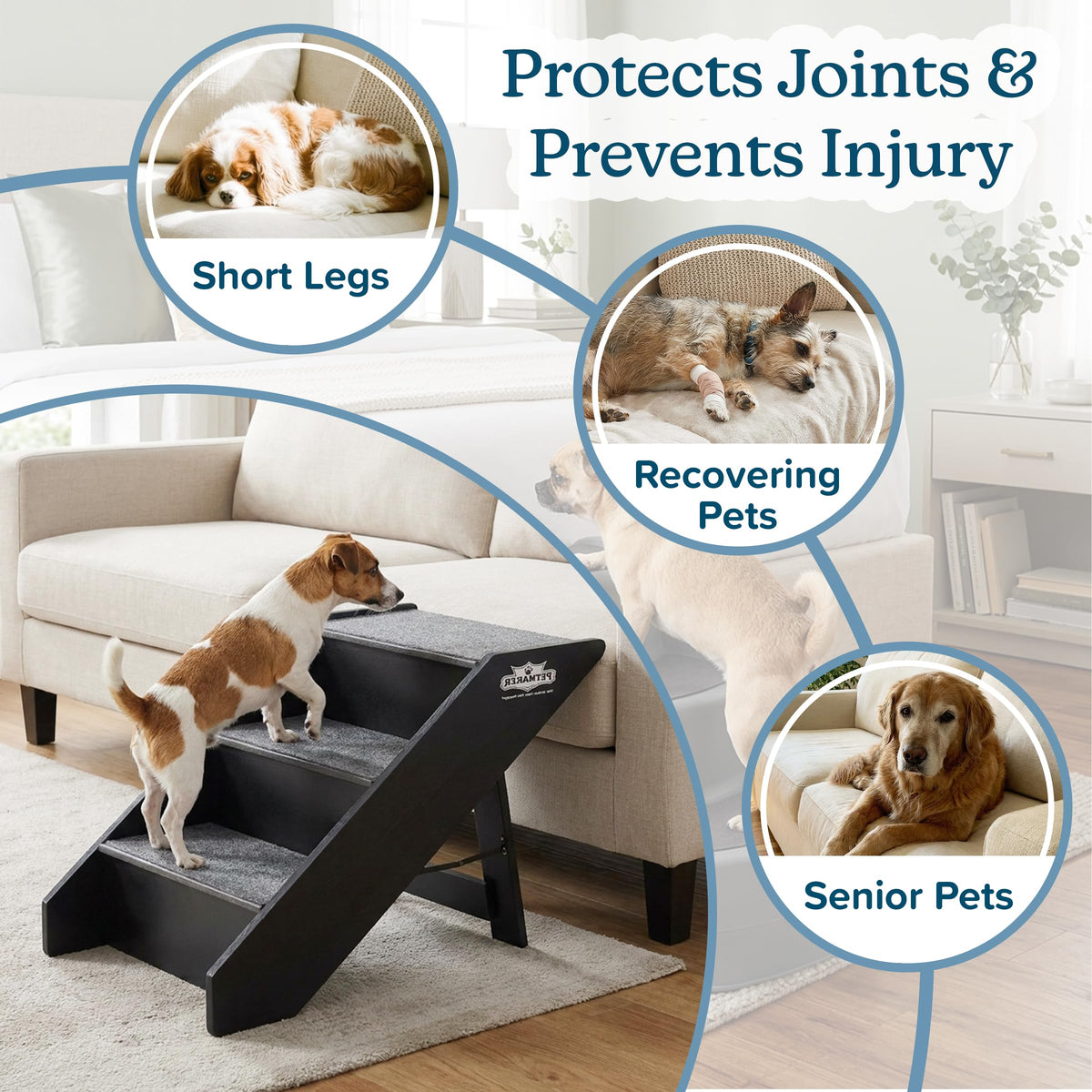 Foldable Nonslip 3-Step Pet Stairs F62295