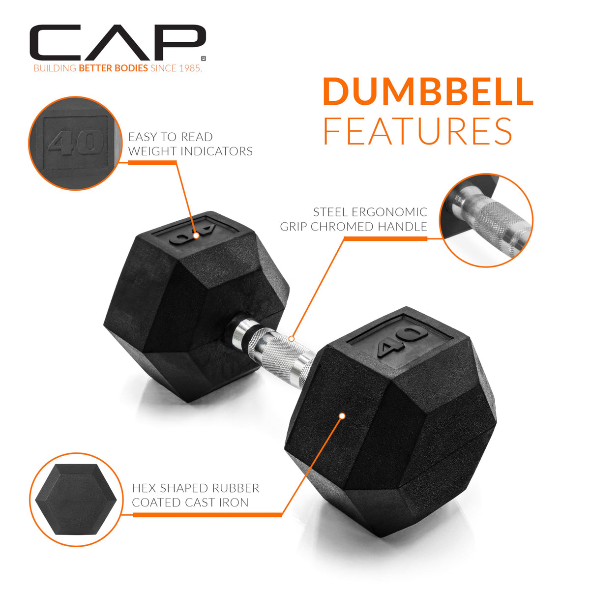 Rubber Coated Hex Dumbbells A527