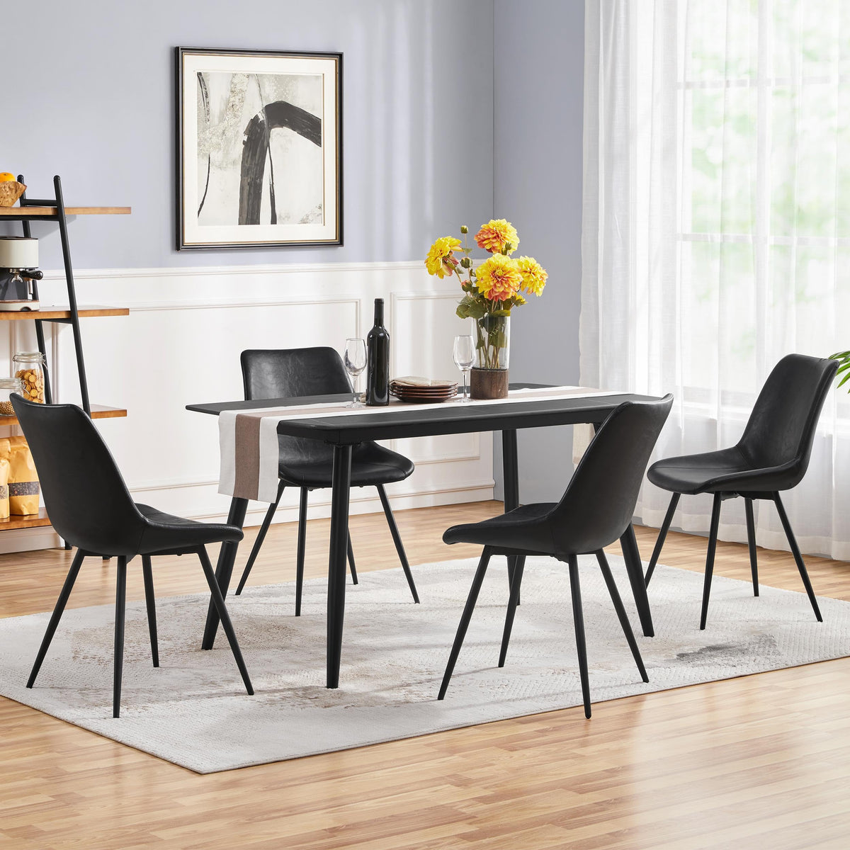 Black Dining Chairs Set of 6 D3091