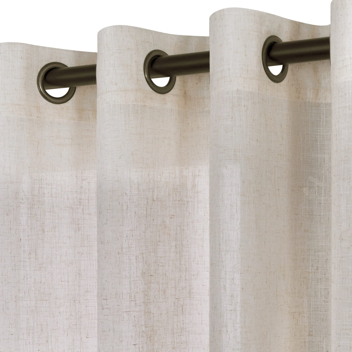 Beige Linen Curtains 2 Panels 84 Inches Long Q760601