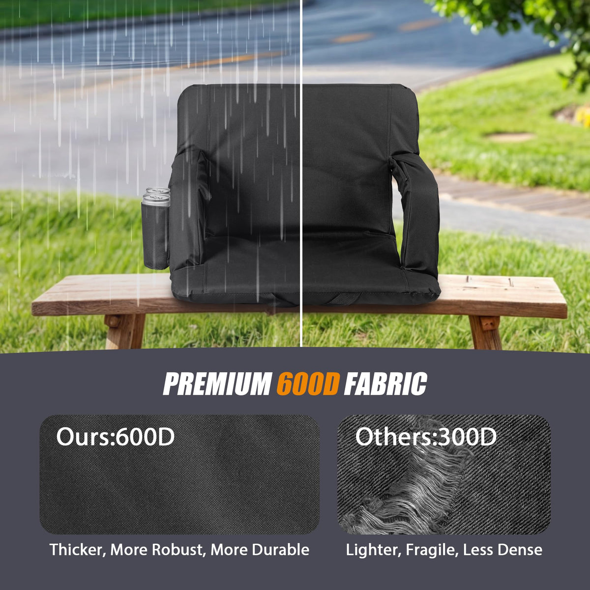 2 Pack Reclining Stadium Seat with Back Support I215
