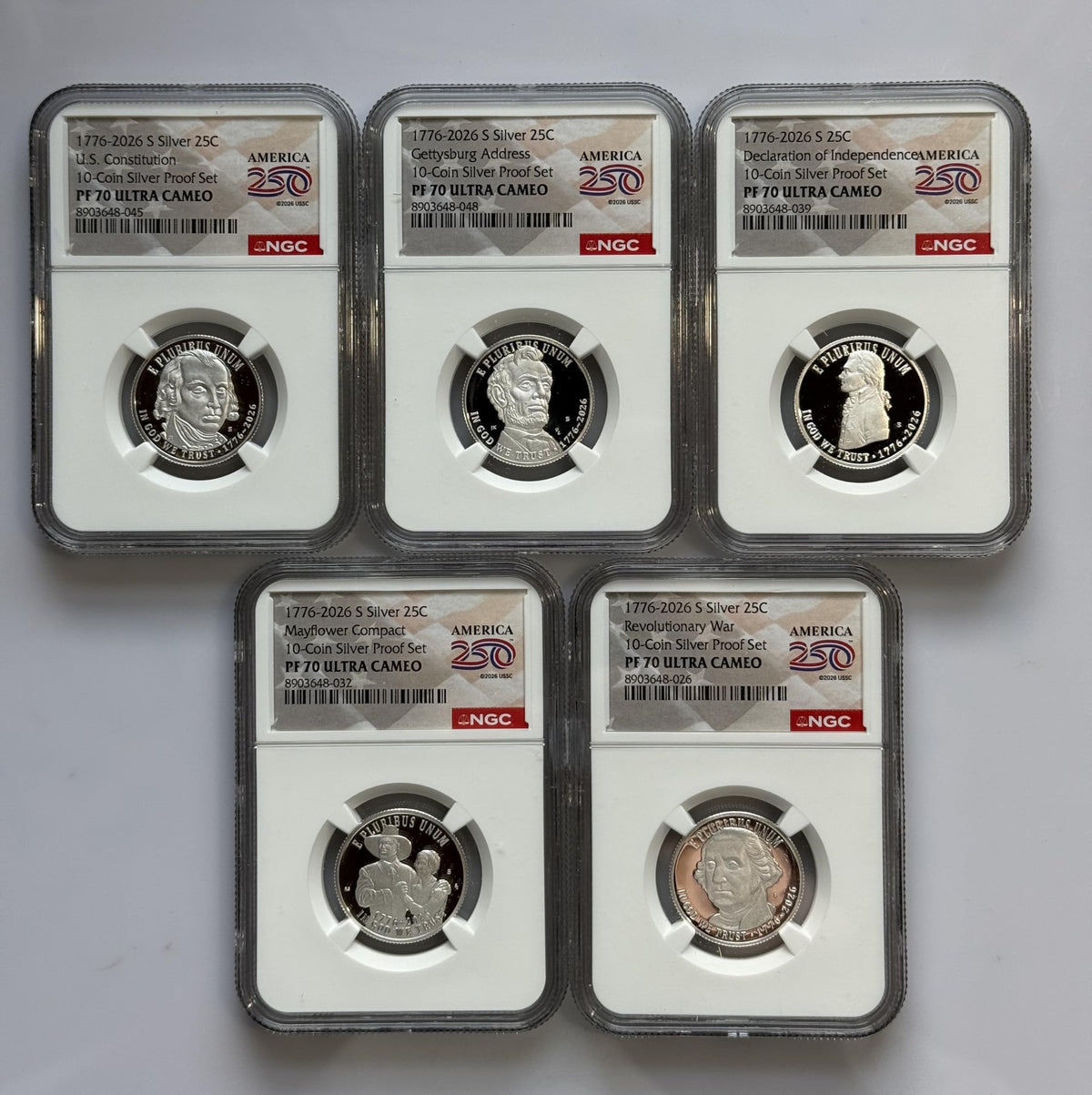 Silver Quarters 25C 5 Coin Set Y58148