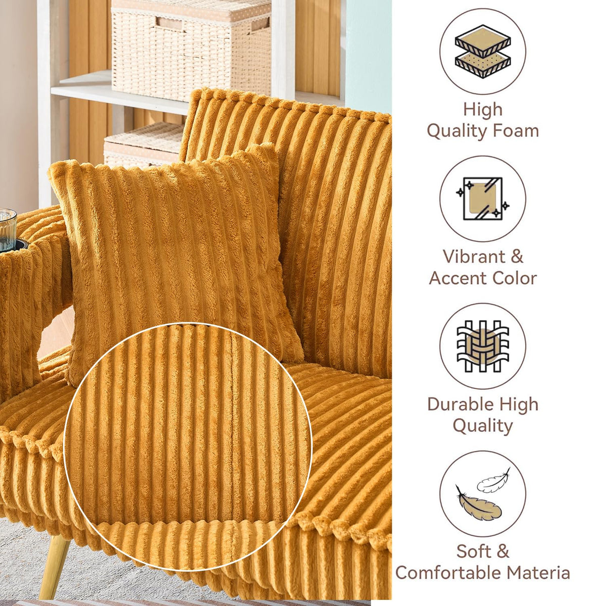 Orange Velvet Convertible Sofa Bed U694104