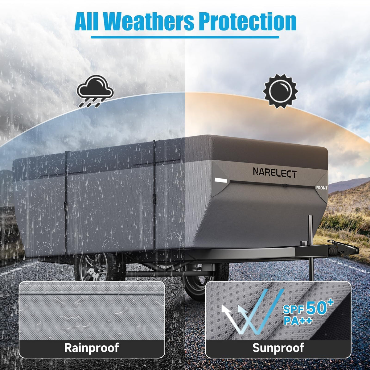 14'-16' 7 Layers Waterproof Anti-UV Ripstop Pop up Camper Cover V9727