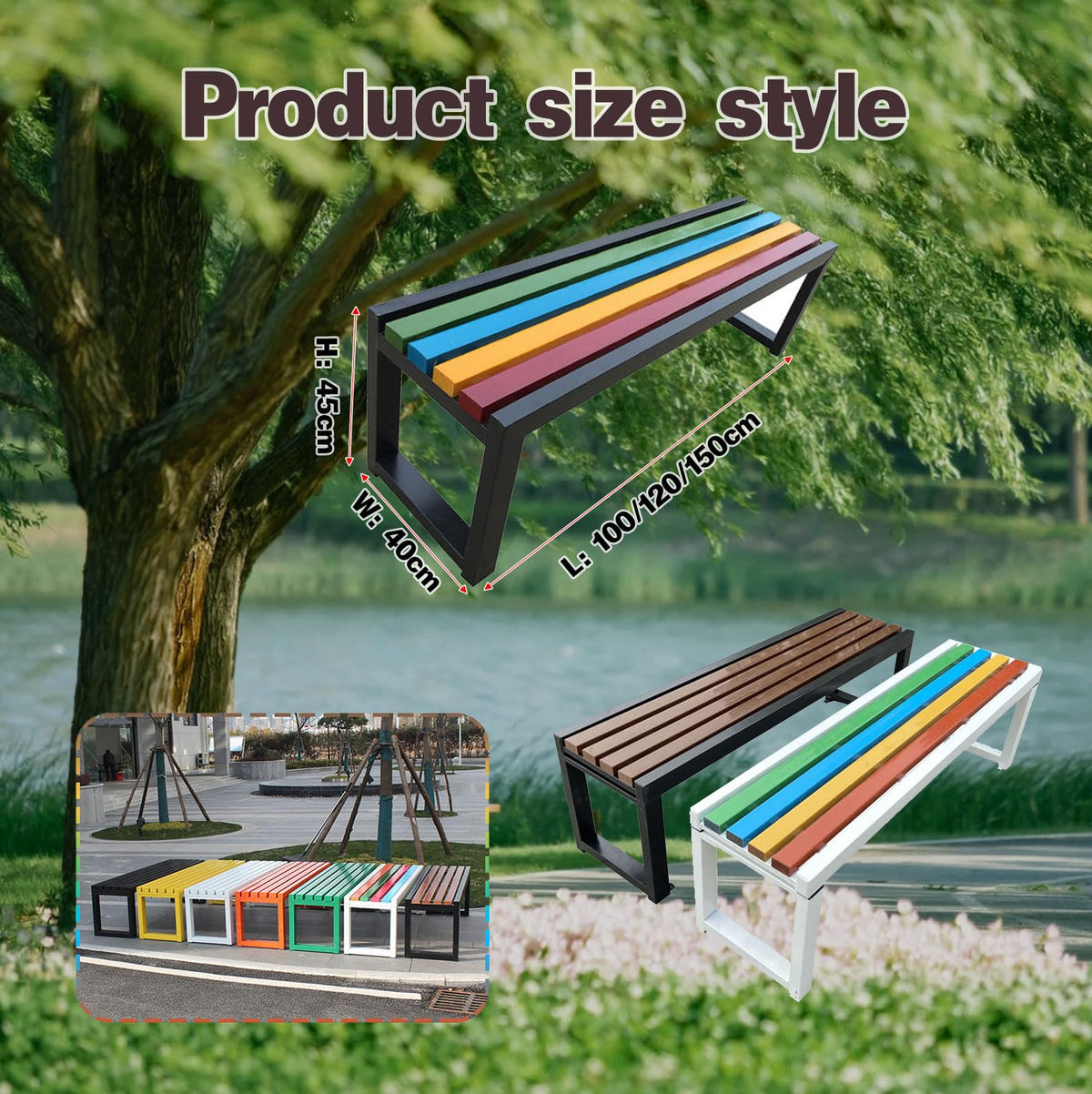 Metal Garden Bench U8400