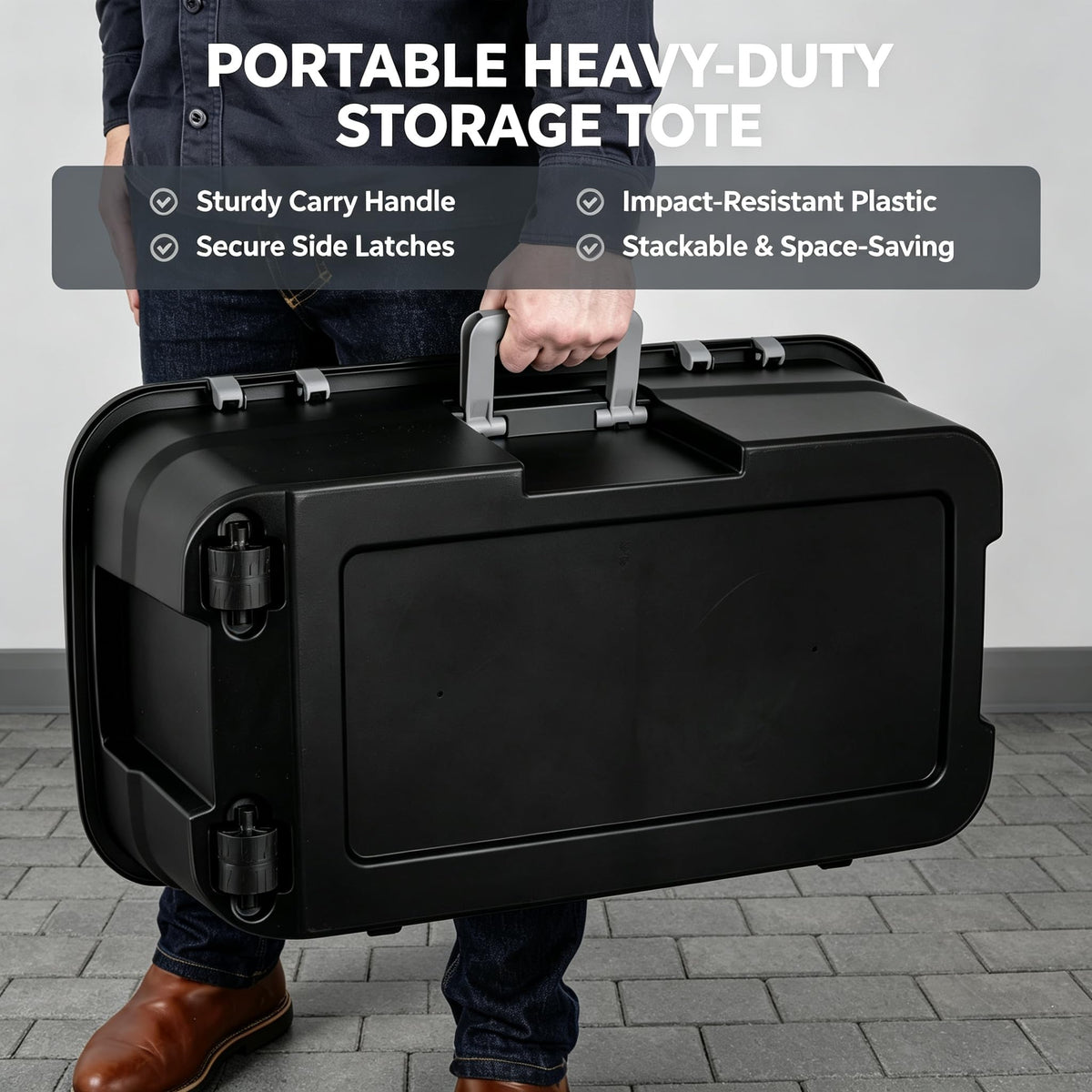 Black 22 Gallon Lockable Wheeled Storage Trunk R621135
