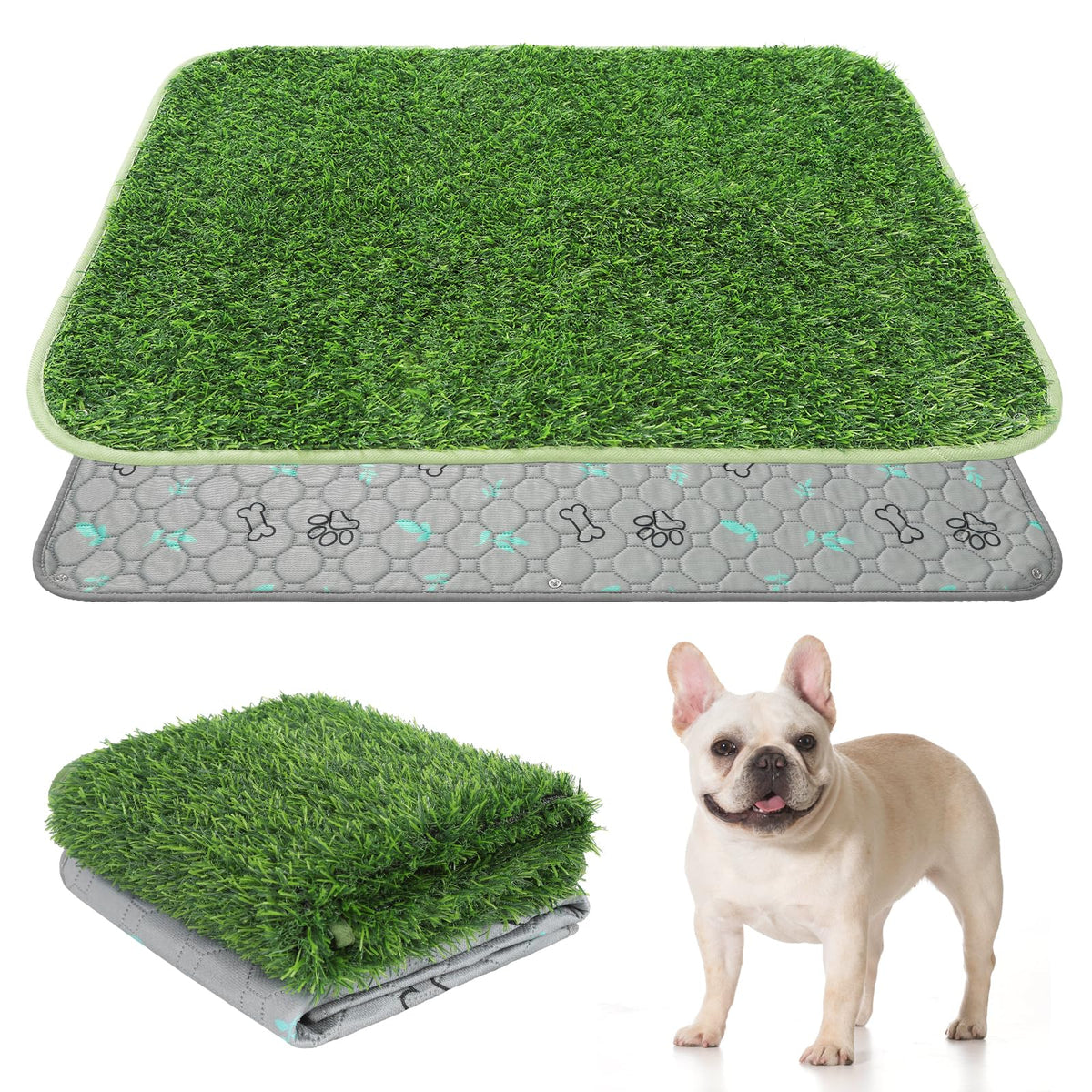 Dog Grass Pad with Washable Pee Pads, 20"*25" Artificial Turf C638036