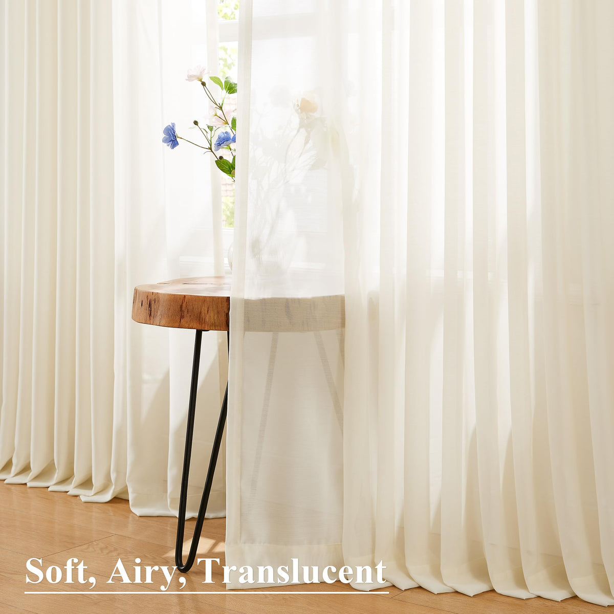 Pinch Pleated Sheer Curtains 108 Inches Length U29603
