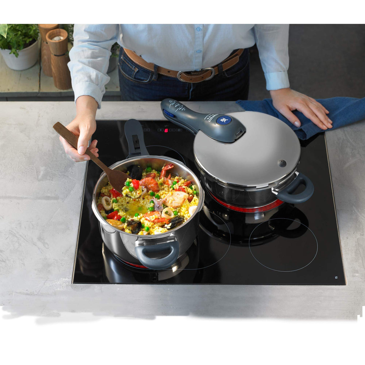 6.5 L Stainless Steel Pressure Cooker Set of 2 H764