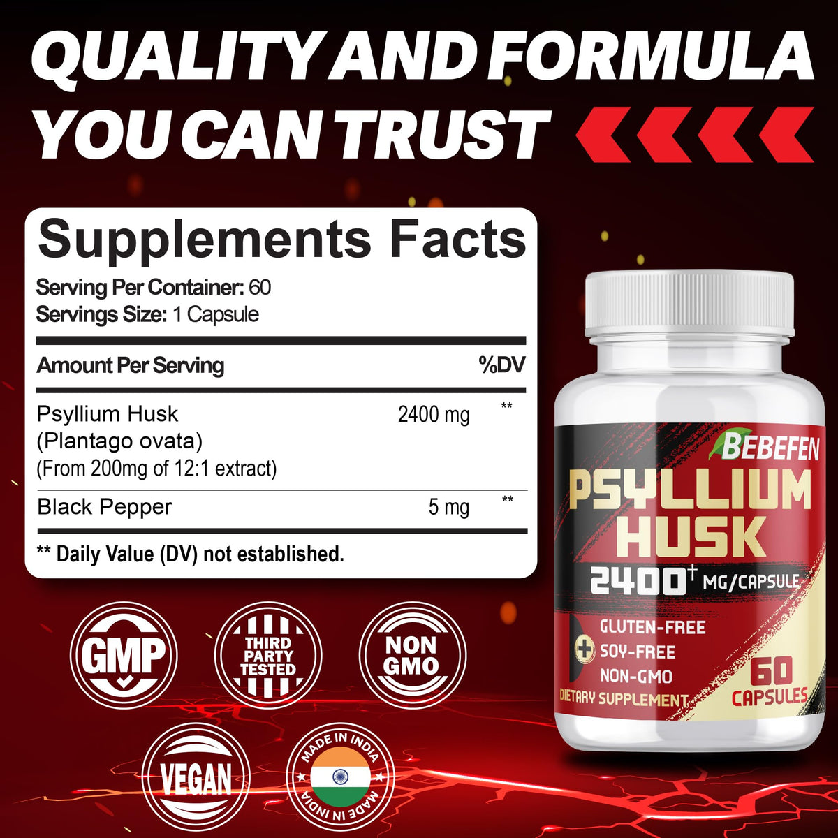 2400mg Psyllium Husk Capsules L164
