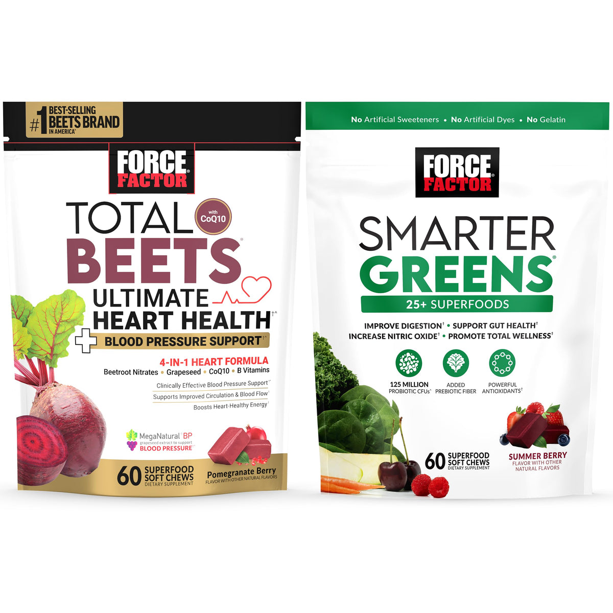 Total Beets Heart Health Chews with CoQ10 + Superfood Chews I8855