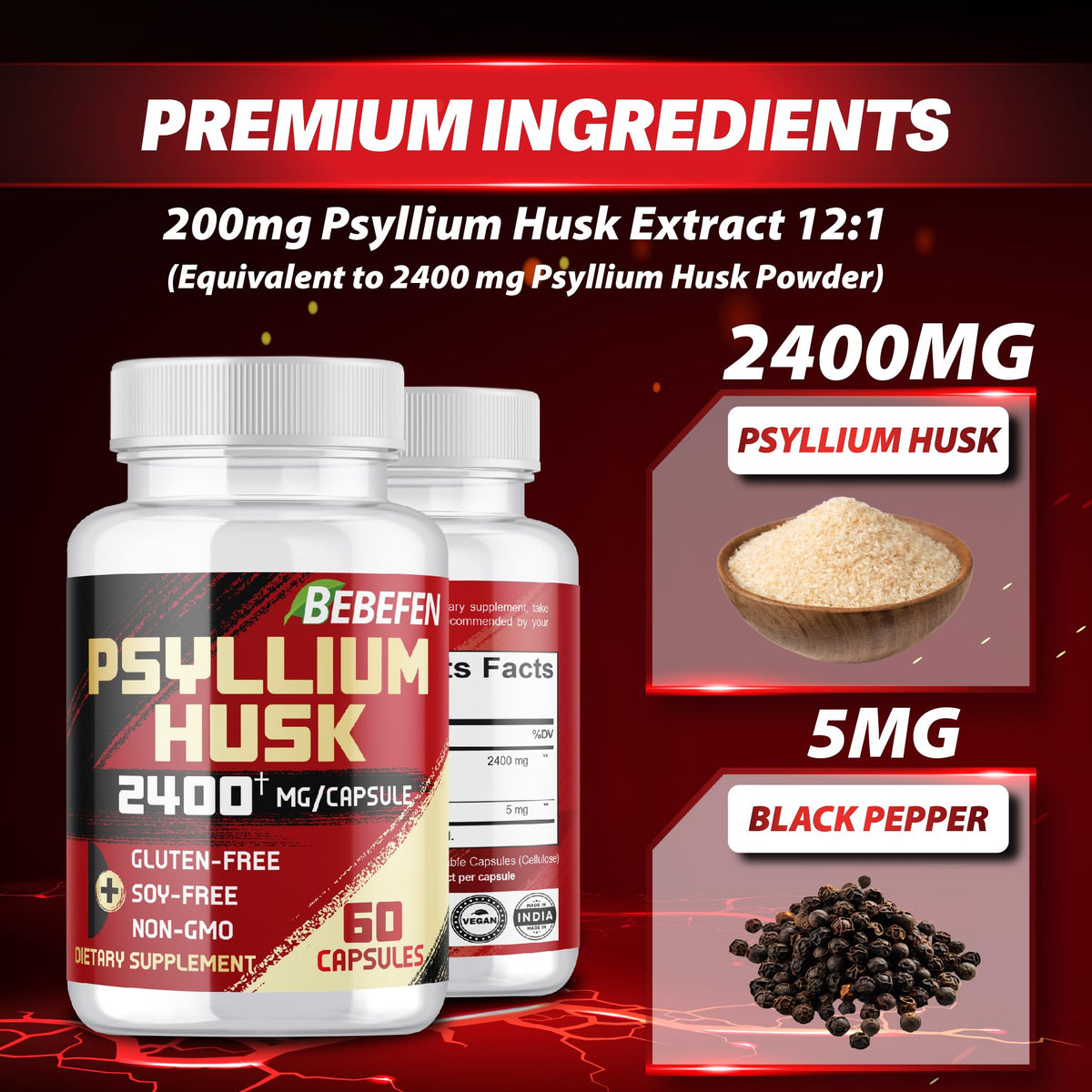 2400mg Psyllium Husk Capsules L164