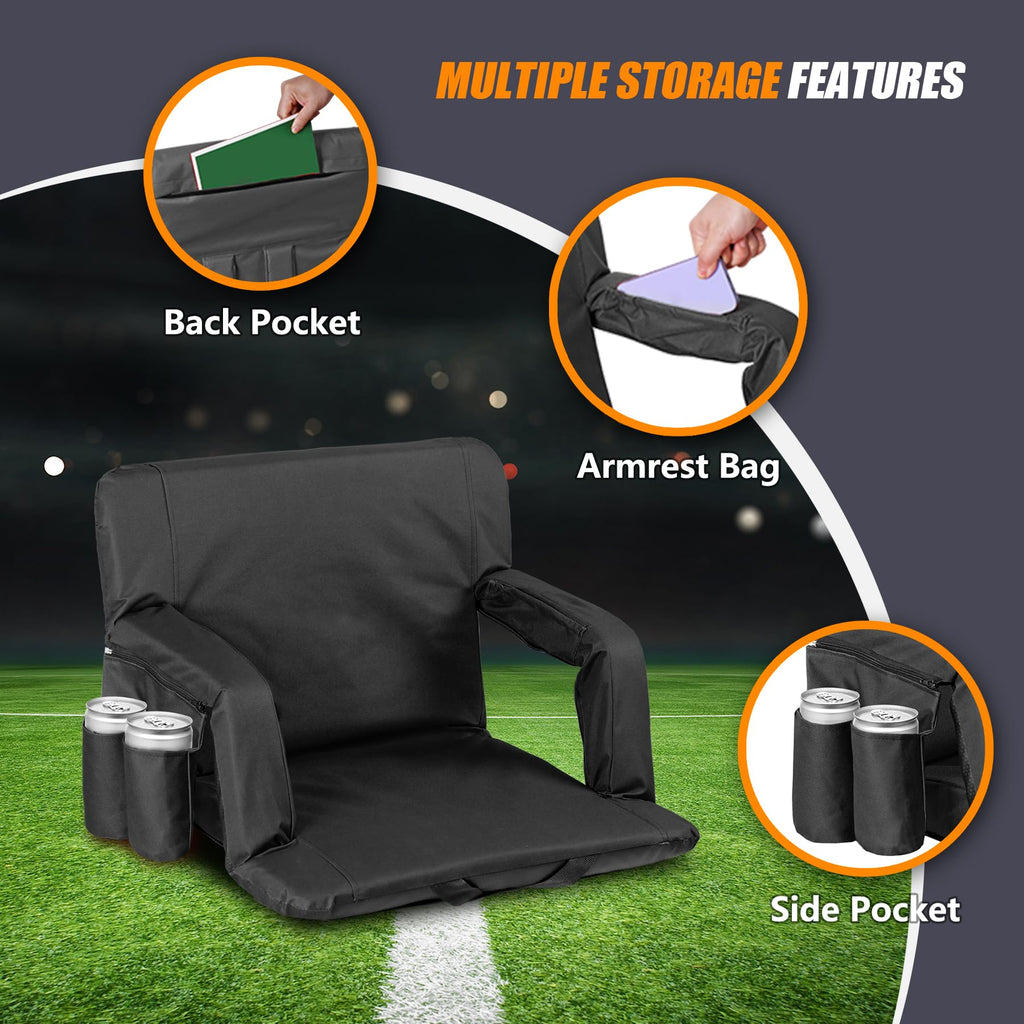2 Pack Reclining Stadium Seat with Back Support I215