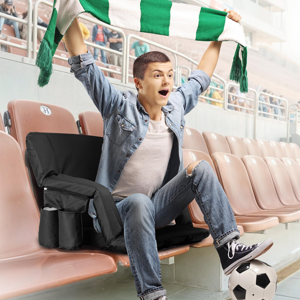 2 Pack Reclining Stadium Seat with Back Support I215