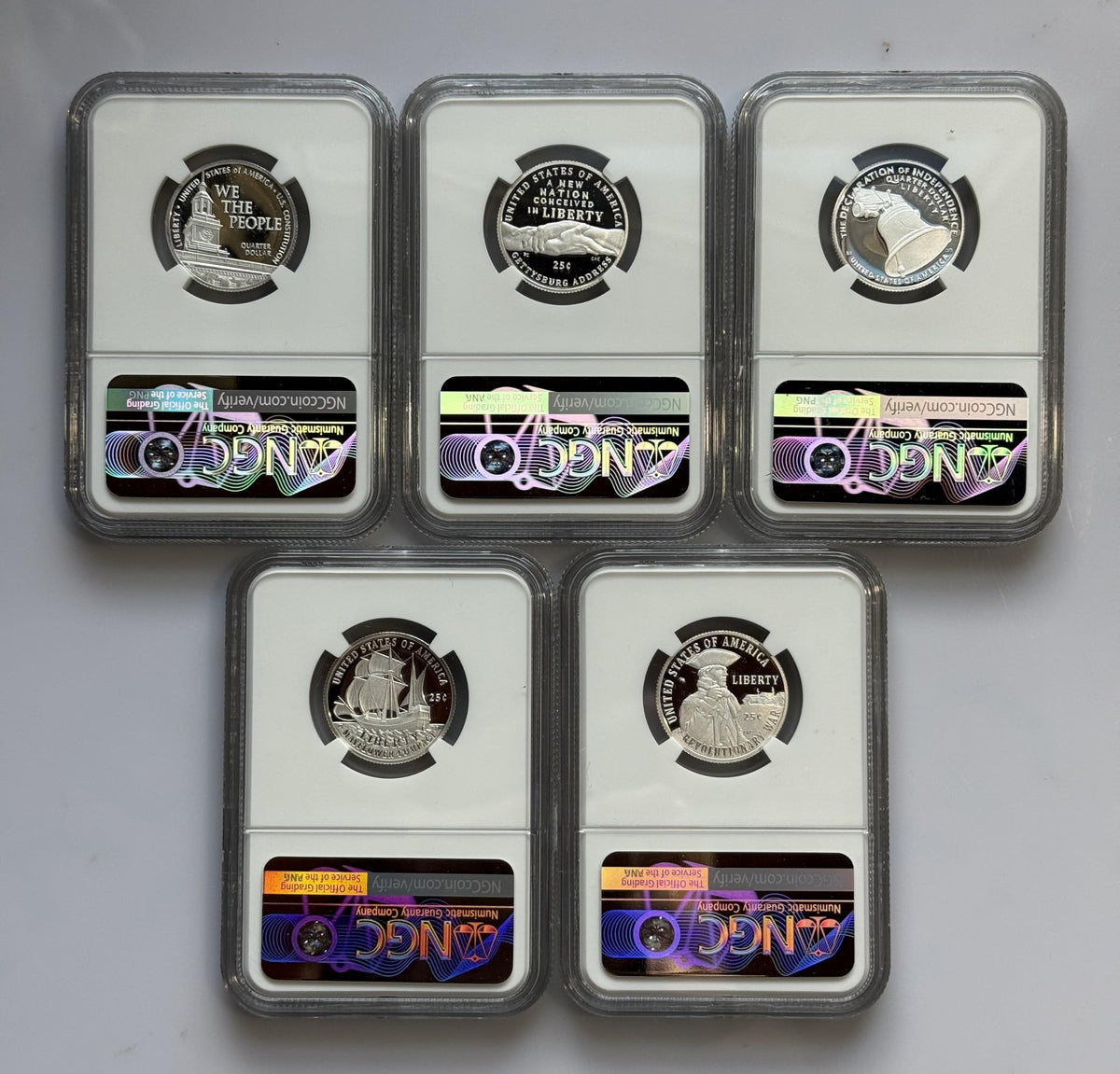 Silver Quarters 25C 5 Coin Set Y58148