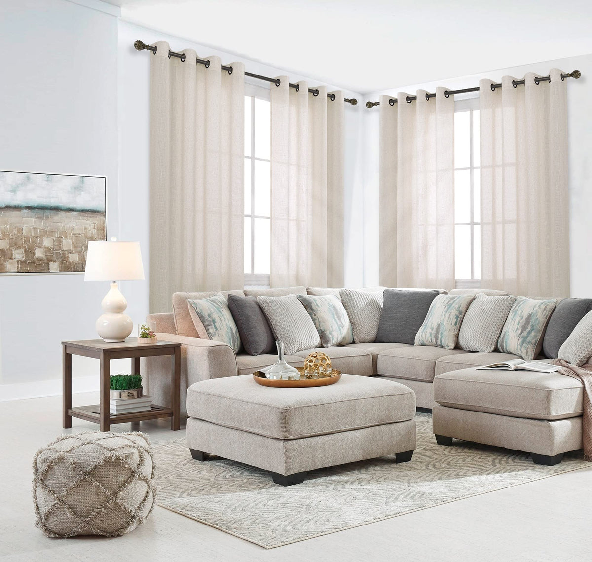 Beige Linen Curtains 2 Panels 84 Inches Long Q760601