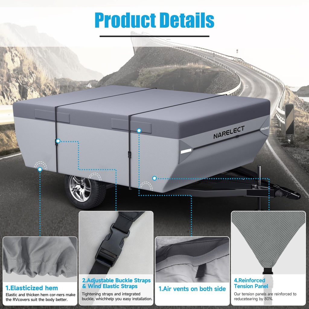 14'-16' 7 Layers Waterproof Anti-UV Ripstop Pop up Camper Cover V9727