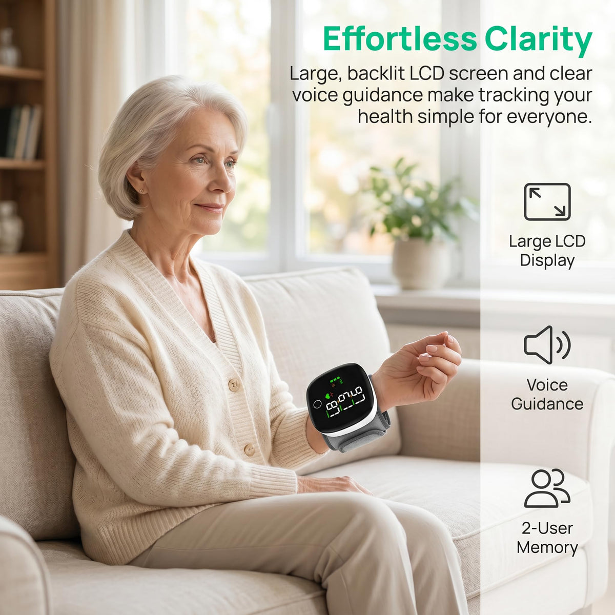 Wrist Blood Pressure Monitor with LCD Display and Voice Guide K6620