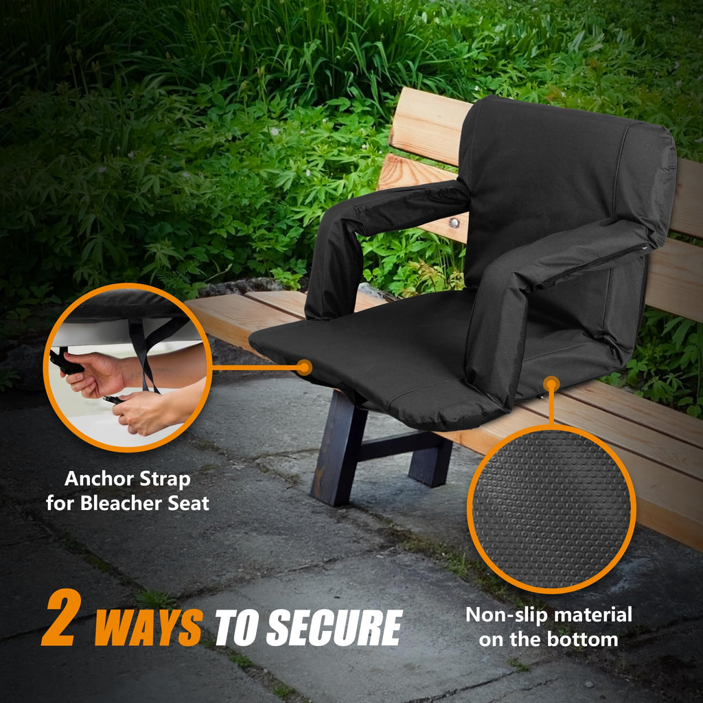 2 Pack Reclining Stadium Seat with Back Support I215