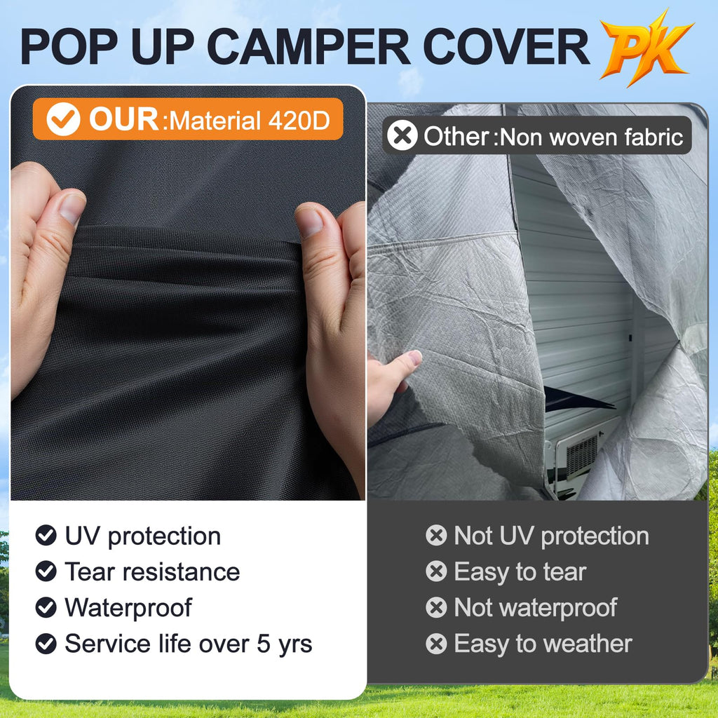 12-14 ft Pop Up Camper Cover 7 Layers Oxford Waterproof V127