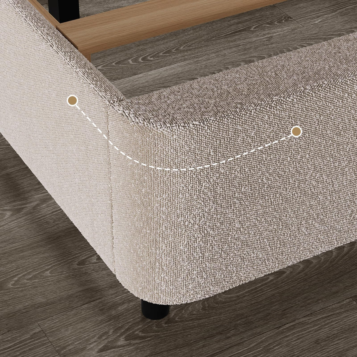 Cream Boucle Upholstered Queen Platform Bed P47600