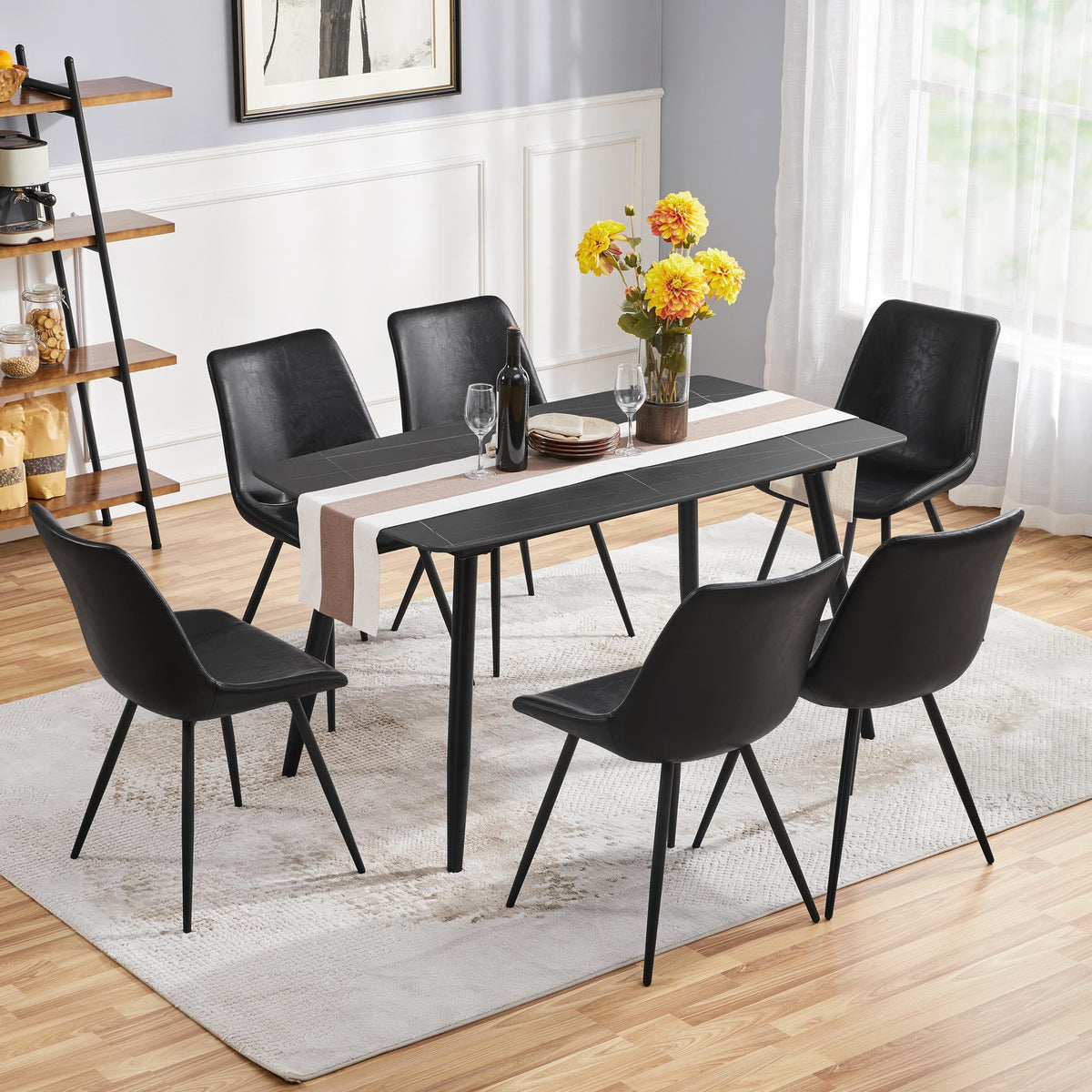 Black Dining Chairs Set of 6 D3091