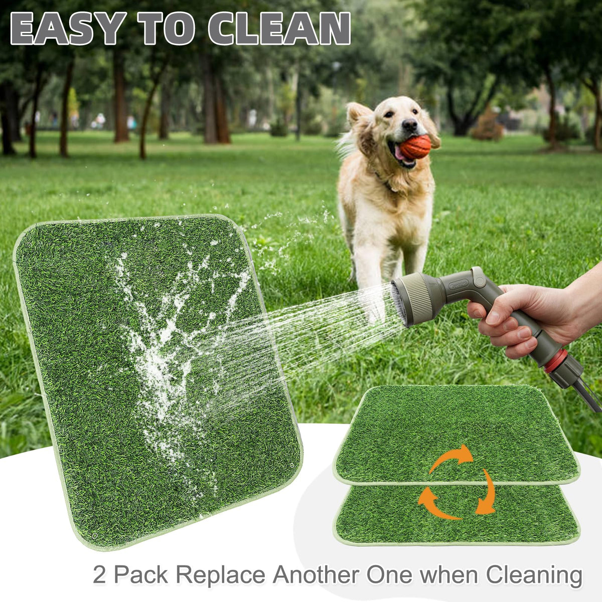 Dog Grass Pad with Washable Pee Pads, 20"*25" Artificial Turf C638036
