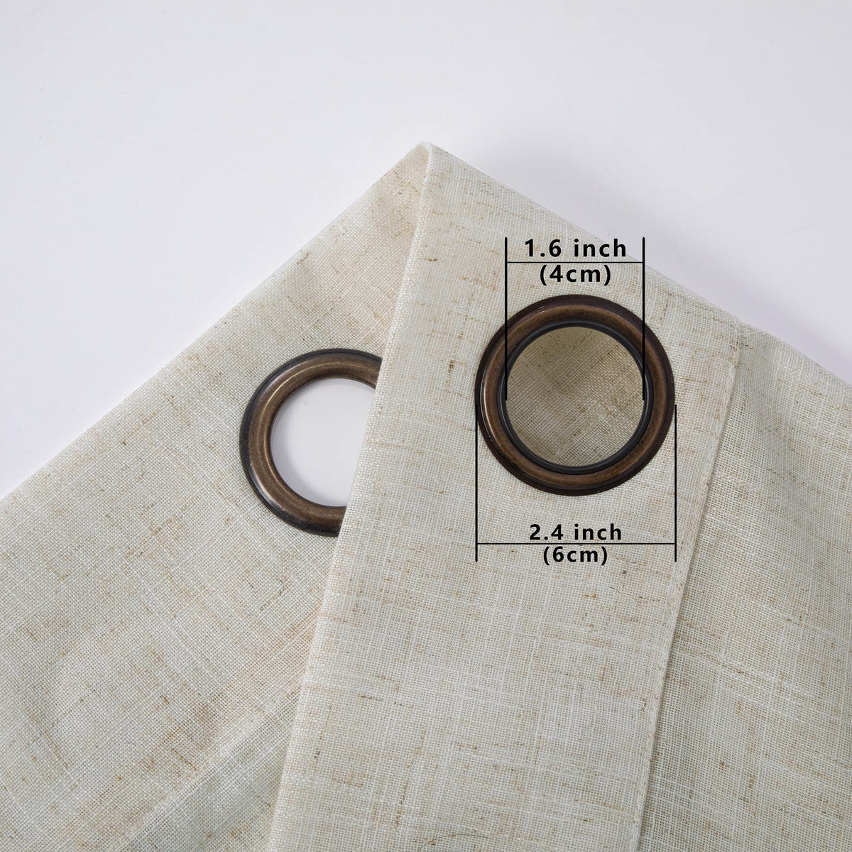 Beige Linen Curtains 2 Panels 84 Inches Long Q760601