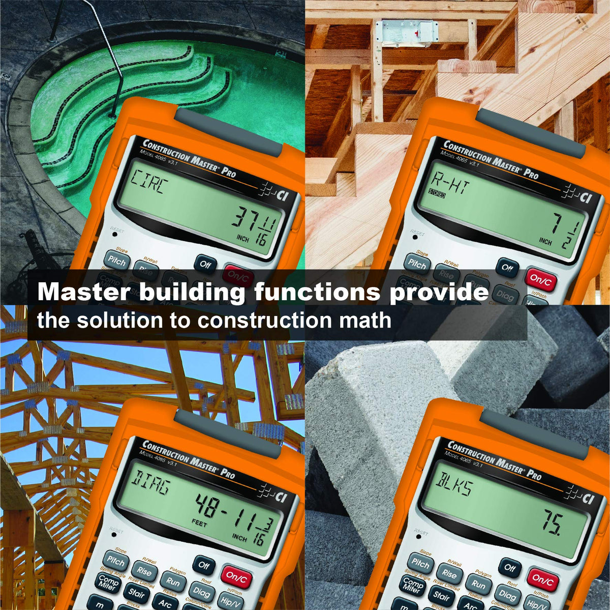 Construction Calculator + Architect Triangular Scale E6993